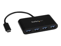 Startech.Com 4-Port Usb-C Hub - Portable Usb-C To 4X Usb-A Hub - Bus-Powered Usb 3.1 Gen 1 Type-C Hub - Usb 3.0 Port Expander (Hb30c4ab) - Hub - 4 X Superspeed Usb 3.0 - Stasjonær