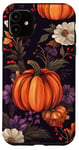 Coque pour iPhone 11 Violet Bohème Floral Citrouille Motif Vintage Décor Automne