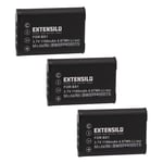 EXTENSILO 3x Batteries compatible avec Sony Cybershot DSC-HX50, DSC-HX50V, DSC-HX60 appareil photo, reflex numérique (1100mAh, 3,7V, Li-ion)