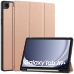 samsung Samsung Galaxy Tab A9+ X210 Tri-Fold PU Case RoseGold