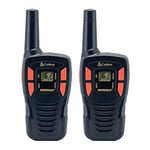 Cobra AM255 Pack of 2 Lightweight Walkie Talkies for Adults, up to 5Km Range, 8 Channels, Power Saving Function, and Includes Rechargeable Batteries – Black