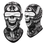 Moottoripyörä Balaclava Skull Print Moto Kokonaamari Tuulenpitävä Hiihto Pään Kaulanlämmitin Pyöräily Biker Huppu Lippalakki Miesten kypärävuori