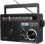 Tr618 Poste Radio Portable, Radio Pile Et Secteur, Transisitor Fm Am Sw, Lecteur Mp3 Usb Sd Tf, Pr De Casque, Pour Personnes Âgées (Gris Foncé)