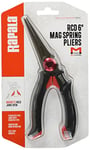 Rapala - Pince de Pêche RCD Mag Spring Pliers - Matériel de Pêche avec Mâchoires en Acier Inoxydable - Article de Pêche avec Ressort Solide - Poignées Ergonomiques Soft Grip - 15 cm - Noir/Rouge