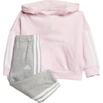 adidas 3-Stripes FL Hoodie Joggedress Barn - Grå/Rosa - str. 74