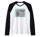 MTV Music Television Record Vinyl Vintage Big Chest Logo Raglan Baseball Tee