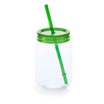 eBuyGB Pack of 4 Mason Jam Jars, BPA-Free Plastic, 600 ml, Green