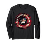 Marvel Captain America Avengers Shield Flag Long Sleeve T-Shirt