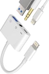 Adaptateur Usb Iphone Lightning Vers 3.5 Mm Ecouteur(3 En 1) Chargeur Jack Cable Otg 3.0 Usb A Prise Camera Flash Charger Casque Accessoire Pour Apple 14 13 12 11 Pro Max 7 8 Plus [QUE071176]