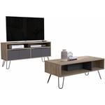 Tuhome Concept - Ensemble Vegas, meuble tv + table basse Vegas