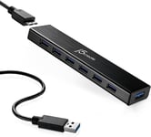 Concentrateur De Données Usb 3.0 Alimenté À 7 Ports Avec Câble Étendu De 3,3 Pieds[Adaptateur D'Alimentation 20W Inclus]Pour Macbook,Windows,Ordinateur Portable,Surface,Xps,Pc(Juh377)