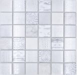 Faune Optique Carrelage Mosaïque Blanc Pâte de Verre Combi Splash 10 Surfaces