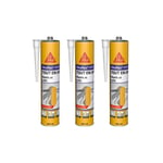 Lot de 3 mastics colles multi-usages SIKA Sikaflex 11 FC Purform - Blanc - 300 ml