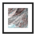 Abstract Clouds Flow Light 8X8 Inch Square Wooden Framed Wall Art Print Picture with Mount