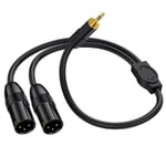 Câble Adaptateur Répartiteur Xlr Vers Y 3,5 Mm Mâle Vers Double Xlr Mâle Pour Microphone, Carte Son, Caméscope Et Plus Encore