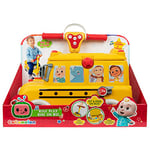 Sinco Creations CoComelon Musical Bus Sit & Ride on | Plays Sounds & Songs | Role Play Mobile Snack Station | 4 in 1 Play | 30 Piece Playset | Ages 3 Plus | Role Play Toddler Toys