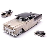 CHEVROLET BEL AIR "GET LOW" SERIES 1955 GOLD BROWN/BLACK 1:24 MotorMax Die Cast