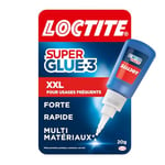 Loctite Pack de 12 - Loctite Super Glue-3 XXL, colle forte grand format pour usages fréquents, colle liquide à séchage immédiat, colle transparente, flacon de colle 20 g