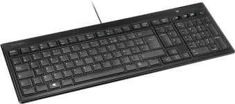 , Usb 2.0, Clavier Filaire Ultra Plat, Advance Fit, Azerty, Noir, K72357Fr