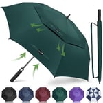 ZOMAKE Grand Parapluie Golf Homme Femme,100CM Parapluie Solide Résistant,Parapluie anti Tempete et Résistant pour 2 à 3 Personne(Vert foncé)