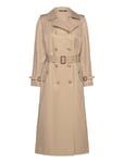 Belted Cotton-Blend Maxi Trench Coat Beige Lauren Ralph Lauren