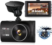 Dash Cam Front and Rear 1080P Full HD Dashcam 3" IPS Dash Camera for Car Dual Dashboard Camera with Night Vision, 170° Wide Angle, G-Sensor, Parking Mode Monitor, Loop Recording, Motion Detection