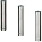 Lot de 3 TI1000 Conduit simple paroi pour bois fioul longueur 100 cm Ø200