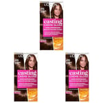 L'Oréal Paris Casting Crème Gloss Coloration Ton sur Ton pour Cheveux - Sans Ammoniaque - Marron Glacé (415) (Lot de 3)