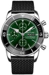 Breitling A13313121L1S1 Superocean Heritage Chronograph 44 Grøn/Gummi Ø44 mm