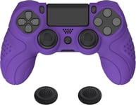 Protection Manette Pour Ps4,Coque Manette Pour Ps4 Pro,Coque En Silicone Pour Ps4 Slim,Housse Manette Ergonomique Avec Capuchon Joystick Pour Ps4-Violet(Guardian Edition)