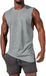 HOTCAT Débardeur sans manches pour homme - Gym - Sport - Maillot de corps pour homme - Gilet de fitness, gris, XXL