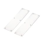 Plaque de Poussée de Doigt de Porte, 2 x Plaque de Doigt de Porte Coupe-feu, Plaque de Poussée 300 x 80mm Acier Inoxydable Brossé Kickplate Protection de Porte/Porte Inférieure avec Vis, Coin Carré