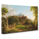 The Departure By Thomas Cole Classic Painting Canvas Wall Art Print Ready to Hang, Framed Picture for Living Room Bedroom Home Office Décor, 24x16 Inch (60x40 cm)