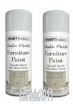 2 X WINTER GREY CHALK FURNITURE SPRAY PAINT SMOOTH TOUCH MATT FINISH SHABBY CHIC