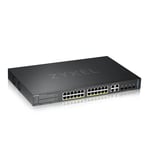 ZYXEL GS2220-28HP,EU REGION,24-PORT GBE L2 POE SWITCH WITH GBE UPLINK (1 YEAR NCC PRO PACK LICENSE B