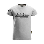 Snickers Workwear T-shirt med logo, junior - Grå melerad - 104