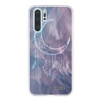 Evetane - Coque Silicone Compatible Huawei P30 Pro/ P30 Pro New Edition - Protection Souple, Ultra Résistante - Fine et Transparente - Coque Arrière - Lune Attrape Rêve