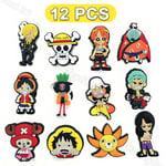 12Pcs Anime One Piece Shoe Charms Set For Croc Sandals Jibbitz Shoes Charm