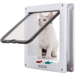 Chatière pour Chat,Magnétique Verrouillable 4 Modes pour Animaux Domestiques Chatons et Chatons Small Blanc - Tonysa