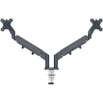 Monitor Arm Ergo Space Saving Dual, Dark Grey