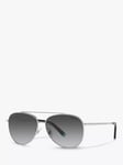 Tiffany & Co TF3074 Women's Polarised Aviator Sunglasses, Silver/Black