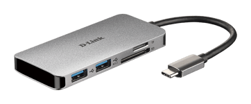 D-LINK – 6-in-1 USB-C Hub with HDMI/Card Reader/Power Delivery (DUB-M610)