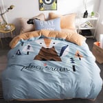 XYSQWZ Flannel Duvet Cover,Cotton Boy Bedroom Bedding Set, (King, 220 * 240CM) Warm Winter Duvet Cover Bed Linen for Single Double Bed Blue 1.8m Bed(4pcs)