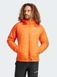 adidas Terrex Multi Synthetic Insulated Hooded Jacket - Orange, Orange, Size S, Men