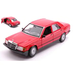 MERCEDES 190E 1987 RED 1:24 Burago Auto Stradali Die Cast Modellino