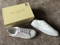 RRP £110 - Ted Baker Trainers UK 8 Eur 41 White Leather Womens Taliy