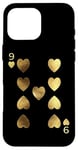 Coque pour iPhone 16 Pro Max 9 Nine of Hearts Poker Card Jeu de cartes Blackjack