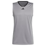 adidas Men's Basketball Legends Tank, Grey Three/Black, L Tall