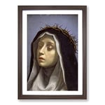 Big Box Art Carlo Dolci St. Catherine of Siena Framed Wall Art Picture Print Ready to Hang, Walnut A2 (62 x 45 cm)