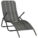 Prolenta Premium - Chaise Longue Pliable Résine Tressée Gris